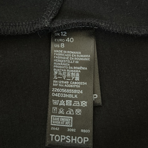 Topshop Black Crop Top with Metal Detail Size 8 - Picture 5 of 7